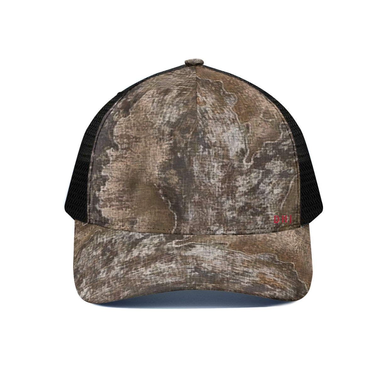 DHJ - Straight Overdose Camo Hat With Black Half-mesh