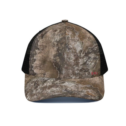 DHJ - Straight Overdose Camo Hat With Black Half-mesh