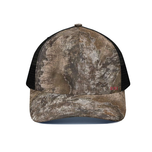 DHJ - Straight Overdose Camo Hat With Black Half-mesh